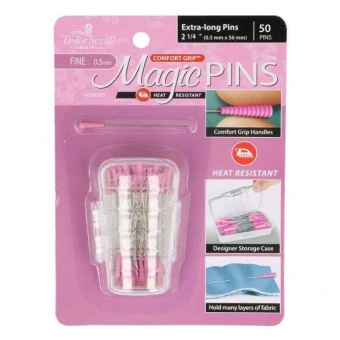 Magic Pins extra lang 0,5x56mm - Extra Long Fine Patchworkpins - Taylor Seville Stecknadeln mit Comfort Grip 