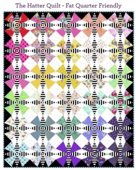The Hatter Quilt Anleitung - Tula Pink Curiouser & True Colors Designerstoffe Pattern - FreeSpirit Patchworkdecke - GRATIS DOWNLOAD! 