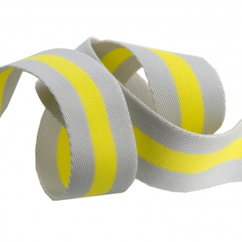 Grey and Lime Tula Pink Designer Webbing - Renaissance Ribbons 38mm Gurtband-Set -  1 1/4 inch Striped Strapping - 2 yards / 1,8m 