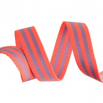 Lavendar and Pink Tula Pink Designer Webbing - Renaissance Ribbons 25mm Gurtband-Set -  1 inch Striped Strapping - 2 yards / 1,8m 