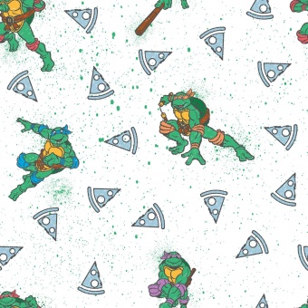 Teenage Mutant Ninja Turtles Comicstoff - Nickelodeon Motivstoff - Hero Turtles Paint Splatter Baumwollstoff 