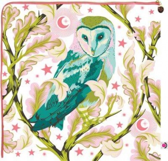 Limited Edition Glitzer Vinyl  "Moon Garden" Projekttasche - Original Tula Pink Hardware - Tula Pink Night Owl XL Corner Zip Project Bag 