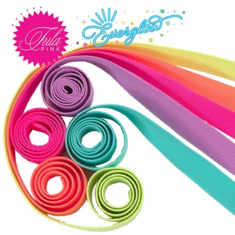 ALLE FARBEN! Tula Pink NEON 1inch Designer Webbing - Renaissance Ribbons 25mm Gurtband-Set -  Everglow Strapping SPARSET! - 5x 2 yards / 1,8m 
