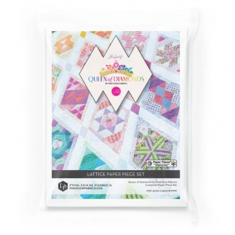 LATTICE & CORNERSTONE Paper Pieces Papierschablonen-Set für Tula Pink Queen of Diamonds Pinkdoor Fabrics 