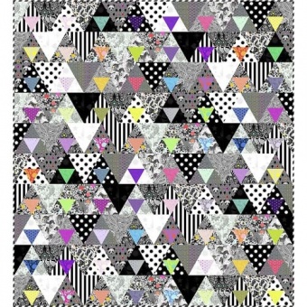 Equilateral Quilt Anleitung - Tula Pink Linework & True Colors Designerstoffe Pattern - FreeSpirit Patchworkdecke - GRATIS DOWNLOAD! 