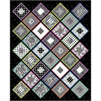 Hollow Diamonds Quilt Anleitung - Tula Pink Linework & True Colors Designerstoffe Pattern - FreeSpirit Patchworkdecke - GRATIS DOWNLOAD! 