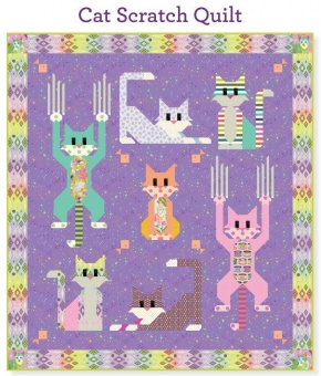 Cat Scratch Quilt Kit - Tabby Road Deja Vu by Tula Pink & John McPhail Art East Quilting Co- Materialpackung / Stoffpaket- VORBESTELLUNG! Lieferung Ihrer gesamten Bestellung ca. Ende Juli / August 2024! + PWTP092.TECHNOMINT