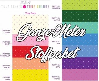 12er Stoffpaket - GANZE METER - Tiny Dots Tula Pink Designerstoffe - Tropische FreeSpirit Patchworkstoffe 