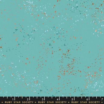 Speckled Turquoise - Helltürkis Ruby Star Society Basicstoff - Rashida Coleman Hale Designerstoff mit Metallic Akzenten 