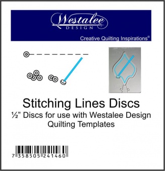 Stitching Line Discs Set für Ruler Foot Templates - 1/4 inch Nahtzugaben-Abstandshalter / Rulerwork Quilting Scheiben 