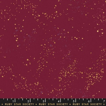 Speckled Wine Time -  Weinroter Ruby Star Society Basicstoff - Rashida Coleman Hale Designerstoff mit Metallic Akzenten 